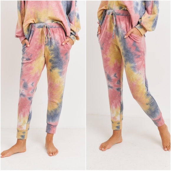 Pants - 024  Boho Tie Dye French Terry Joggers